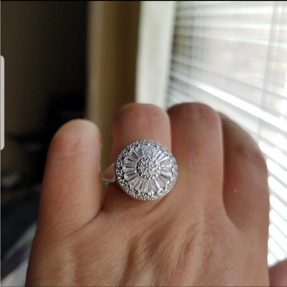 Swarovski Silver-Tone Clear Crystal Cluster Ring